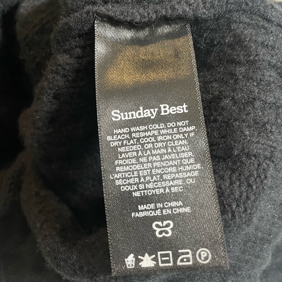 Sunday Best by Aritzia Black Cable Knit Cropped Cardigan – Size XS - Picture 4 of 7